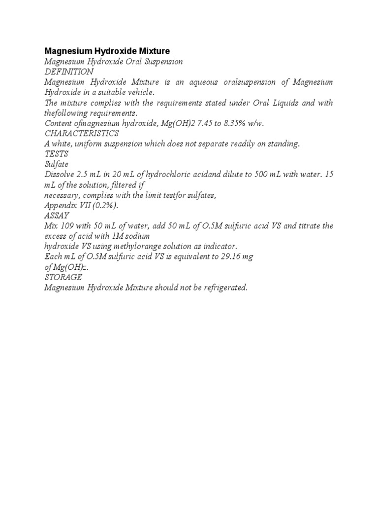 Magnesium Hydroxide Oral Suspension PDF