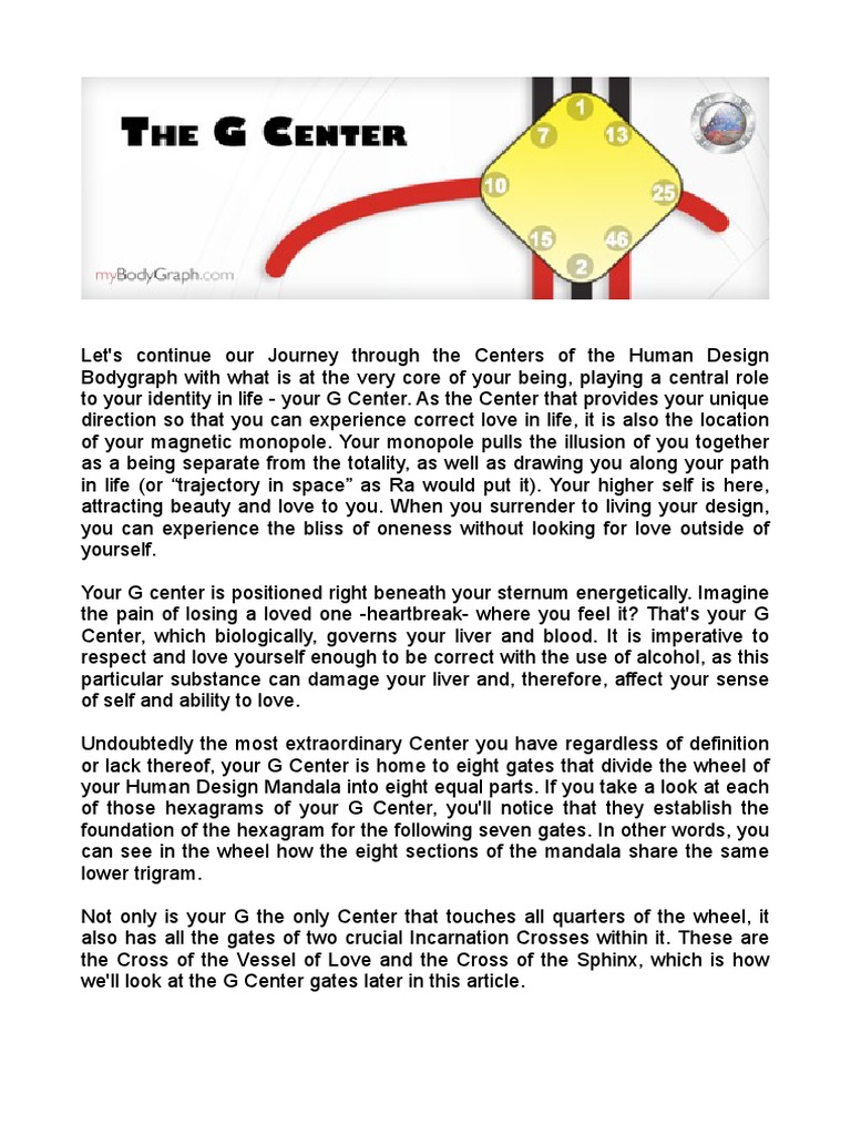 Understanding the G Center in Human Design | PDF | Mind | Love