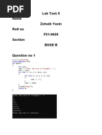 Lab Task 8 Zohaib Yasin f219658