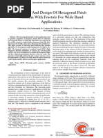 Analysis and Design of Hexagonal Patch Antenna With Fractals For Wide Band Applications