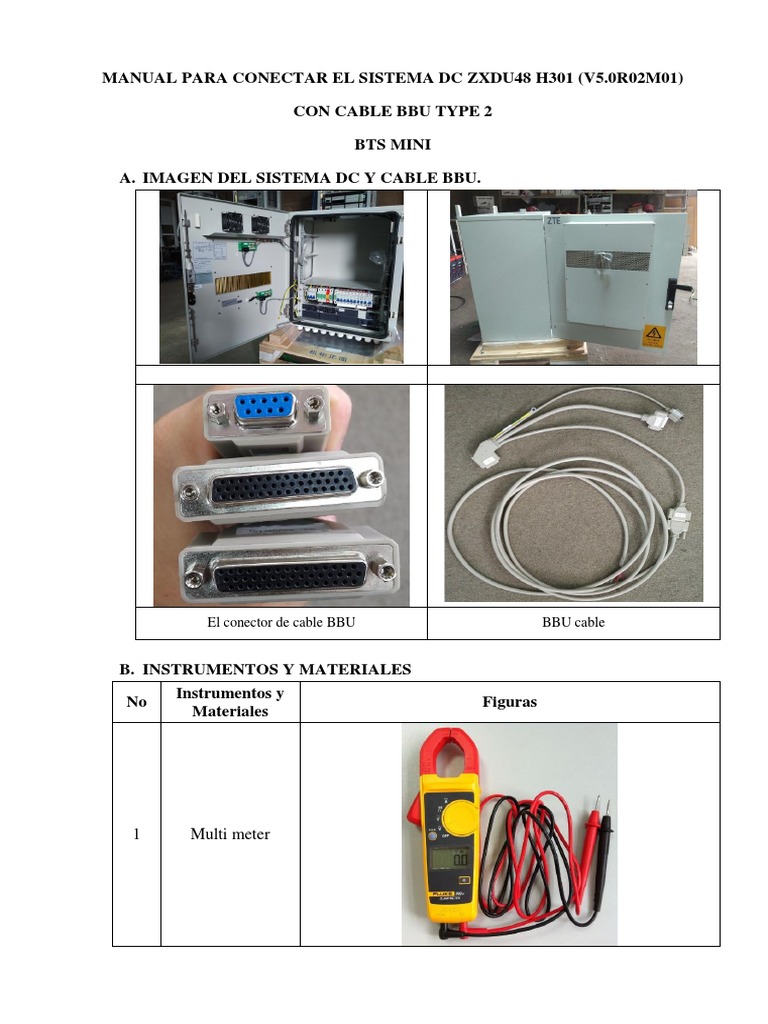 GUIDELINE HOW TO CONNECT DC SYSTEM ZXDU68 B301 BBU Cable Type 2
