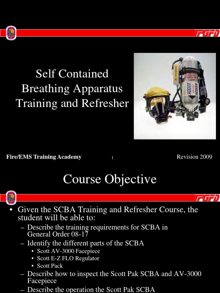 Self Contained Breathing Apparatus Train | PDF | Personal Protective ...