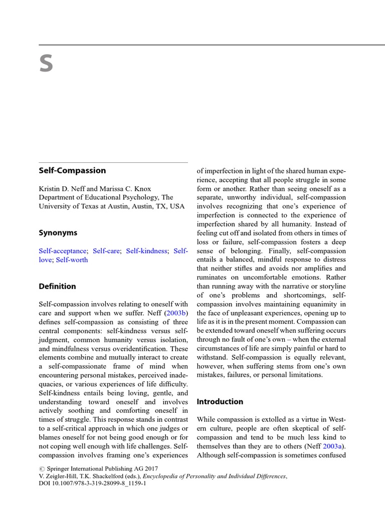 Understanding Self-Compassion Concepts | PDF | Self Esteem | Compassion