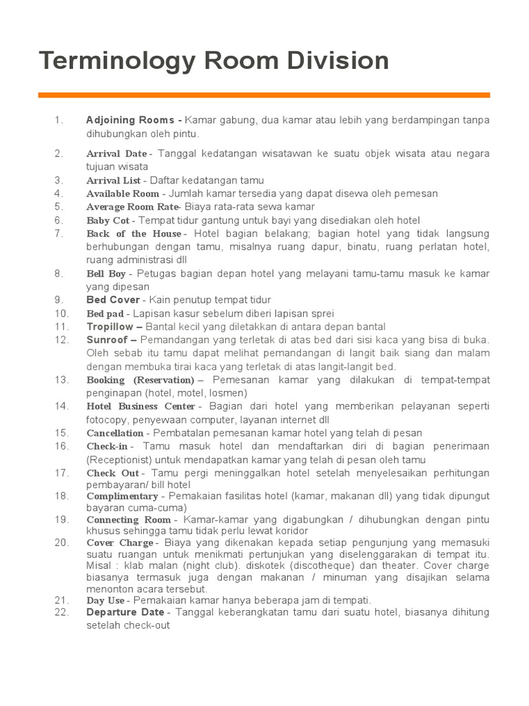 Terminology Room Division | PDF