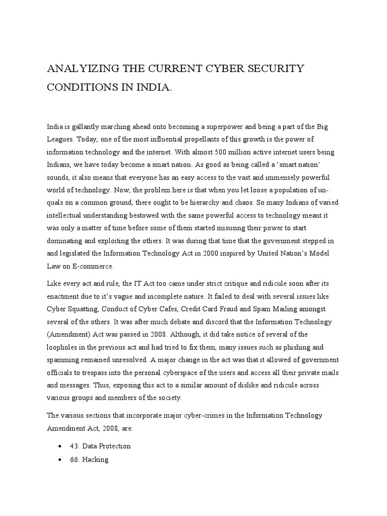 Condition of Cyber Crime in India | PDF | Computer Security | Security