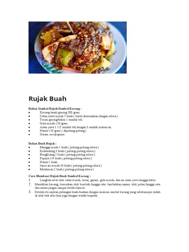 Cara Membuat Rujak Buah Segar | PDF