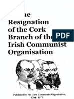 Cork Communist Organization - On the Resignation of the Cork Branch of the Irish Communist Organization