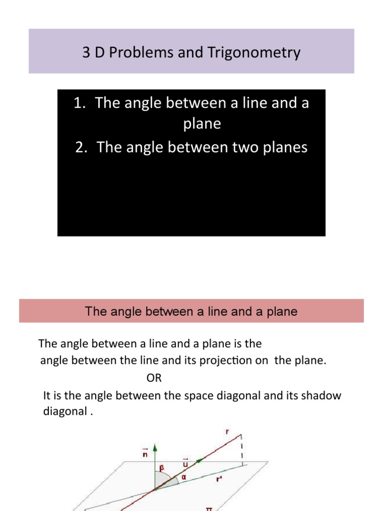 3 D Problems and Trigonometry | PDF