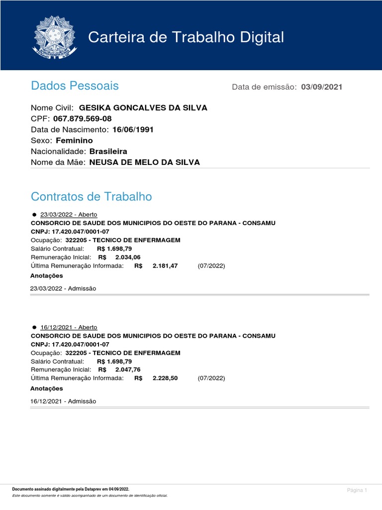 CTPS 06787956908 2022-09-04T17 | PDF | Direito Civil (sistema jurídico ...