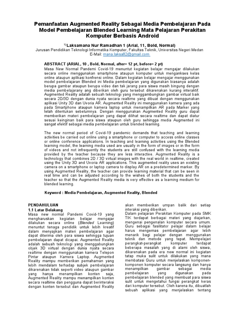 Augmented Reality untuk Blended Learning | PDF