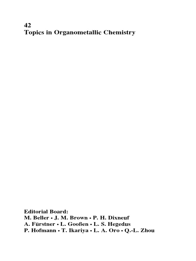 42 topics in organometallic chemistry pdf catalysis