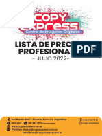 Lista de Precios Profesionales Julio 2022