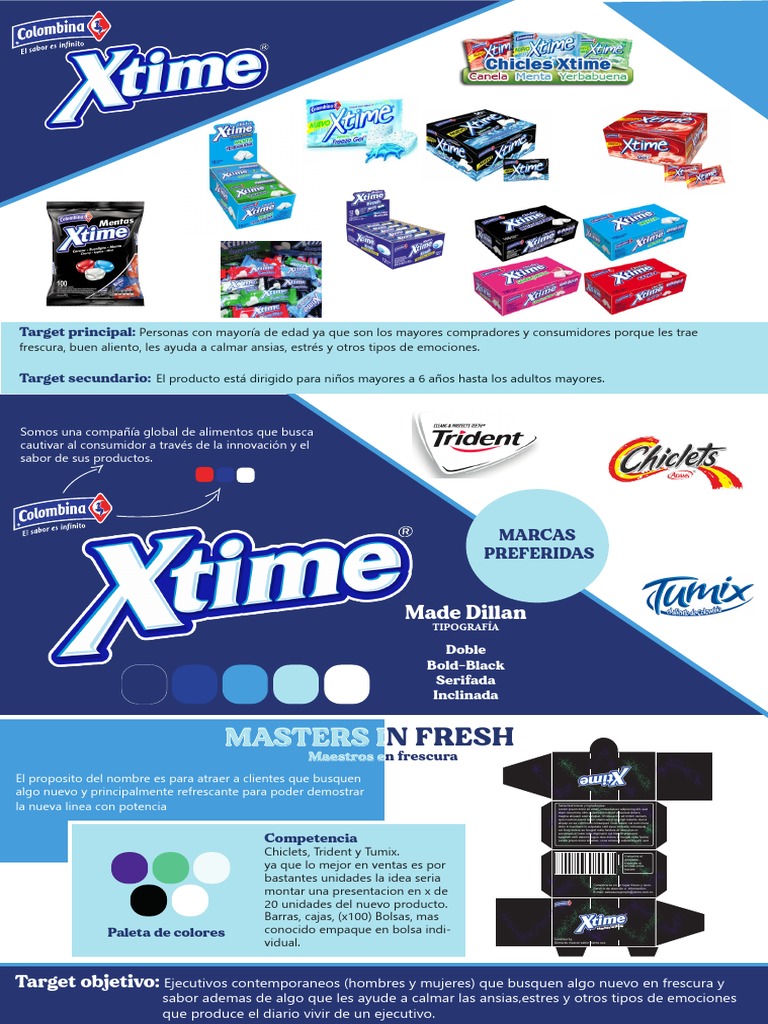 Chicles Xtime: Frescura y Sabor Innovador | PDF | Comida y bebida