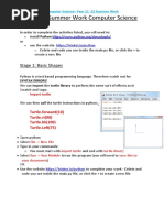 A Level Computer Science Python Turtle Worksheet