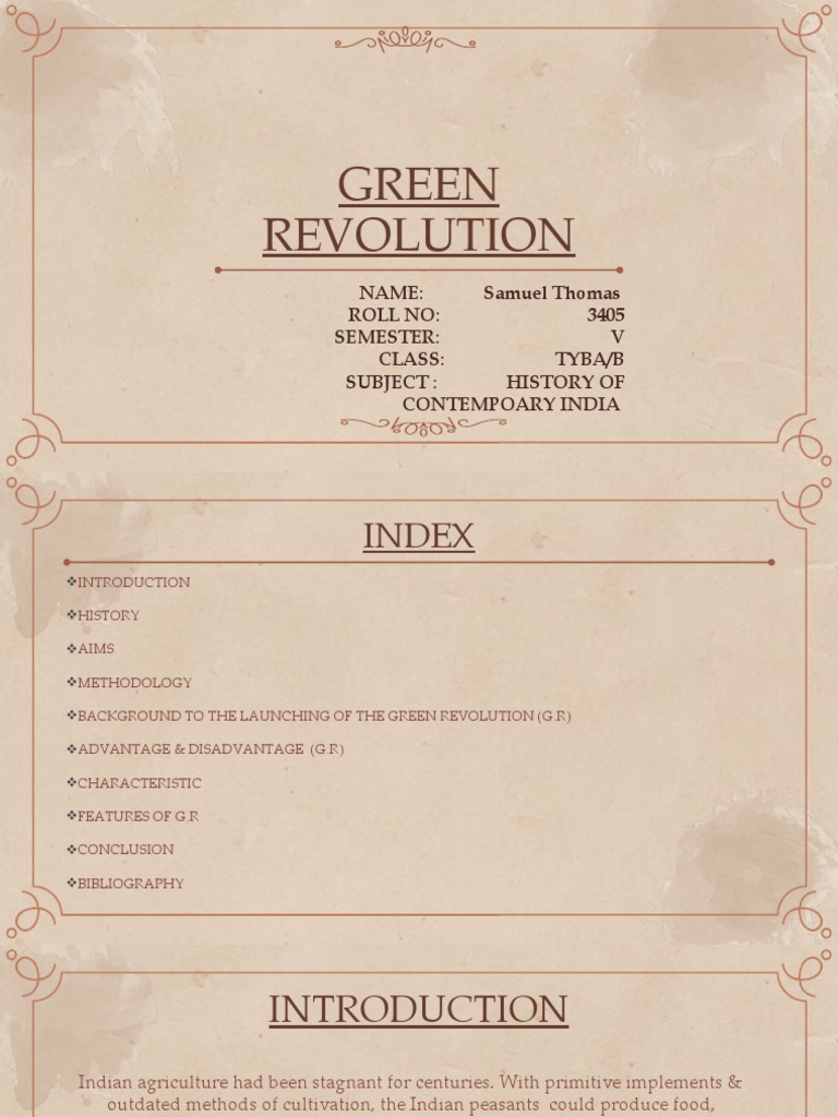 The Impact of the Green Revolution in India: An Analysis of the History ...