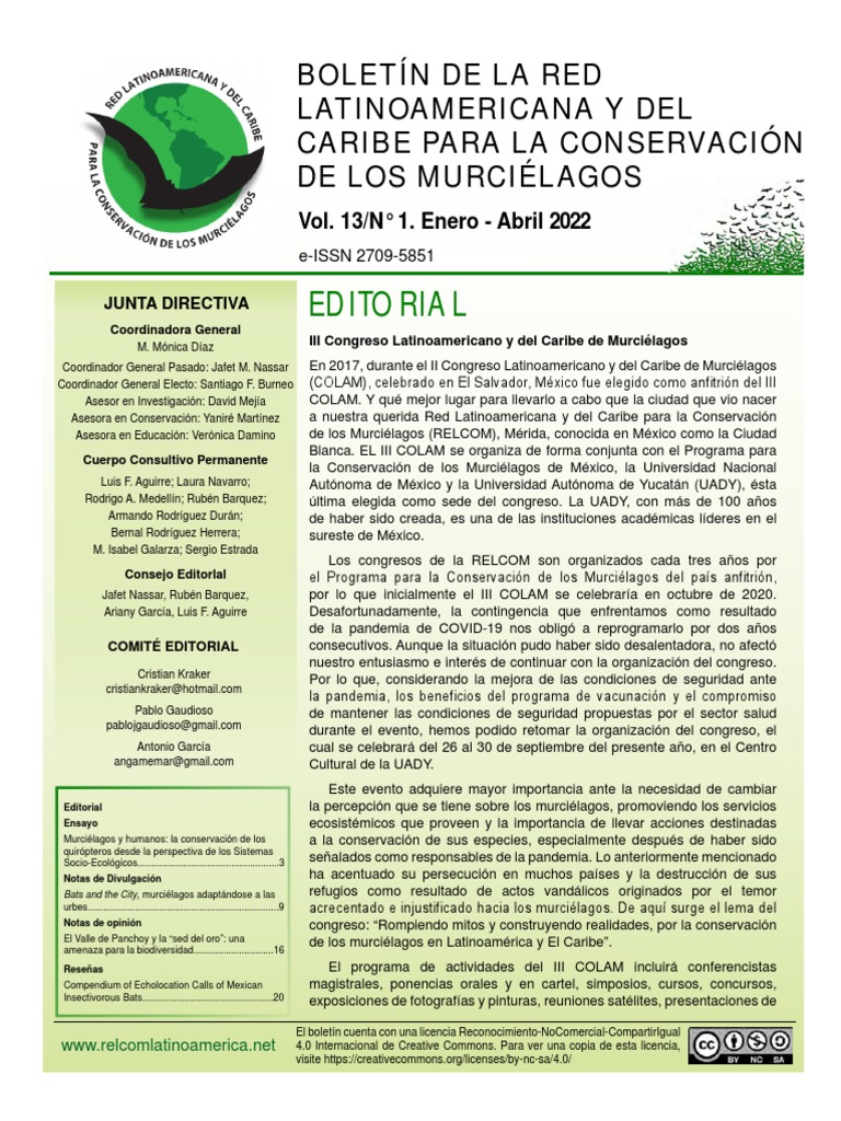 Boletín de La Red Latinoamericana y Del Caribe para La Conservación de ...