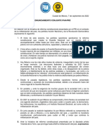 Comunicado Conjunto PAN-PRD - Suspensión temporal Va por México