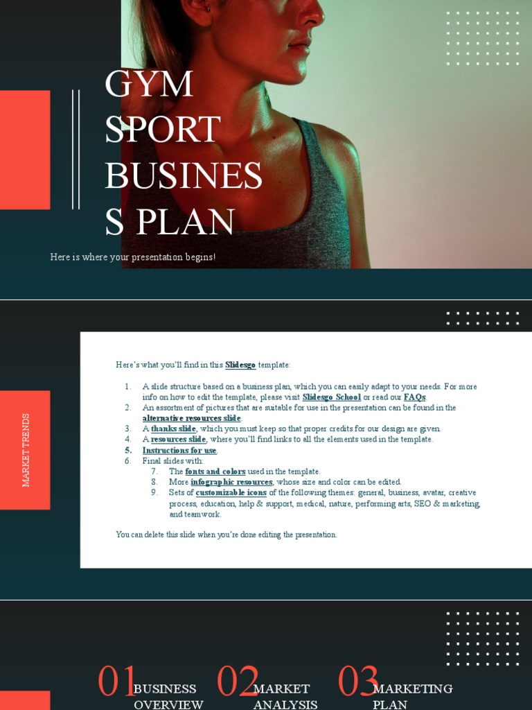 Gym Sport Business Plan by Slidesgo PDF