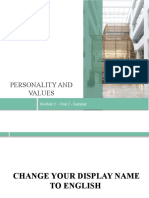 2-1 - Personality and Values - Seminar