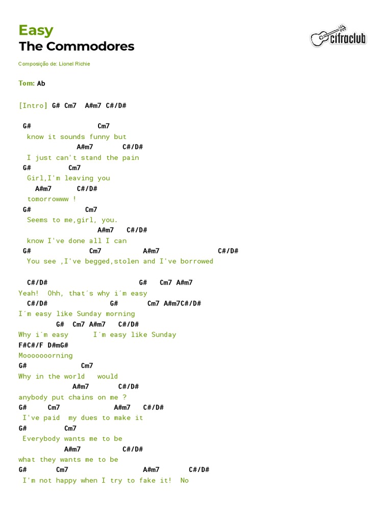 16 The Commodores Easy PDF