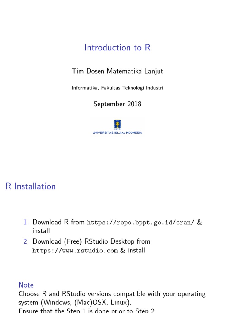 An Introduction To R Pdf : Introduction à R et à la modélisation ...