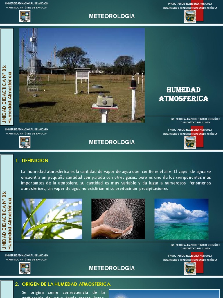 Humedad Atmosférica y su Importancia | PDF | Evapotranspiración | Humedad
