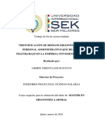 Identificación de Riesgos Ergonómicos en Personal Administrativo Que Realiza Teletrabajo en La Empresa Novometecuador 2021