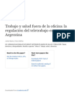 Trabajo y Salud Fuera de La Oficina La Regulación Del Teletrabajo en Argentina