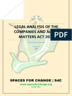 S4C. Legal Analysis of The Companies and Allied Matters Act 2020. August 2020 1