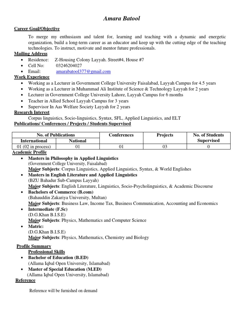 Amara Batool: (Government College University, Faisalabad) | PDF ...