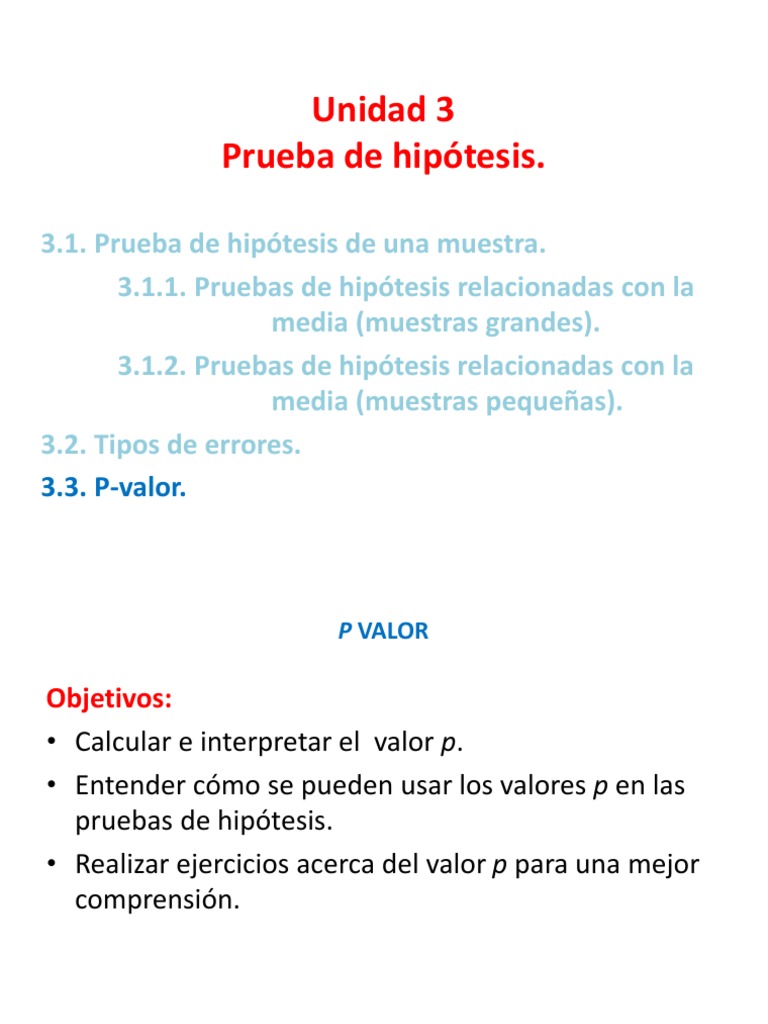 3.3. P Valor. | PDF | Errores tipo I y tipo Ii | Valor P, image size:768x1024