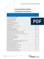 Tabla de Cantidades Y Rubros: "MLG Mantenimiento de Inmuebles Gaf"