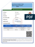 Digital Document of Covid-19 Vaccination Certificate