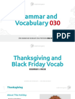 Grammar and Vocab 030 - Thanksgiving and Black Friday Vocab - PDF