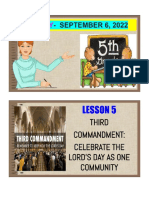 Clved 5 Lesson 5 Third Commandment Celebrate The Lord's Day As One Community