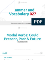 Grammar and Vocab 027 - COULD Present Past and Future - PDF
