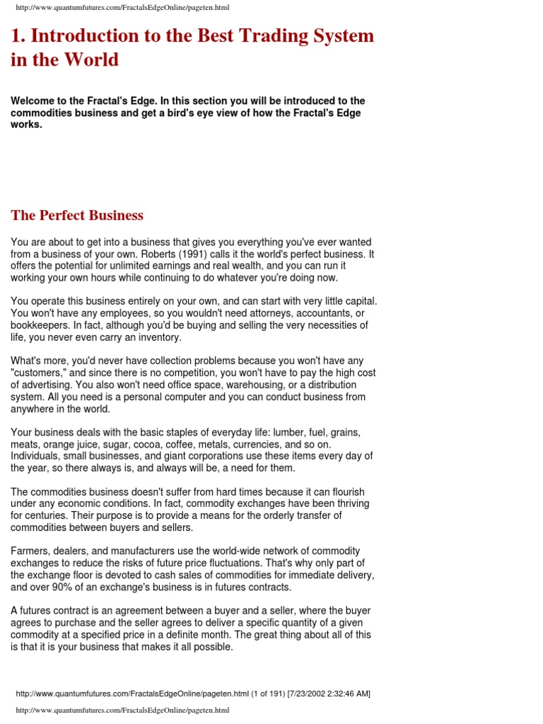 Fractal Trading System Overview | PDF | Chaos Theory | Commodity Markets