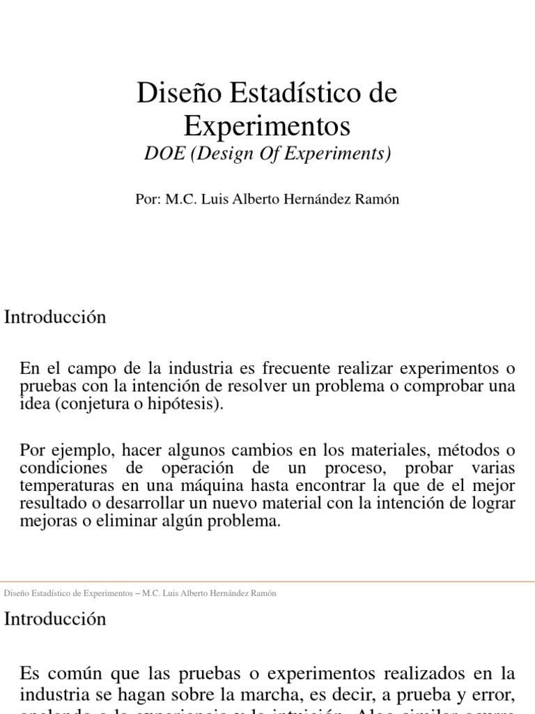 Diseño Estadístico de Experimentos | PDF | Análisis de variación