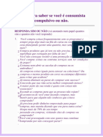 Teste para Saber Se Você É Consumista PDF