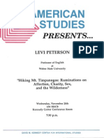 American Studies Presents: Levi Peterson