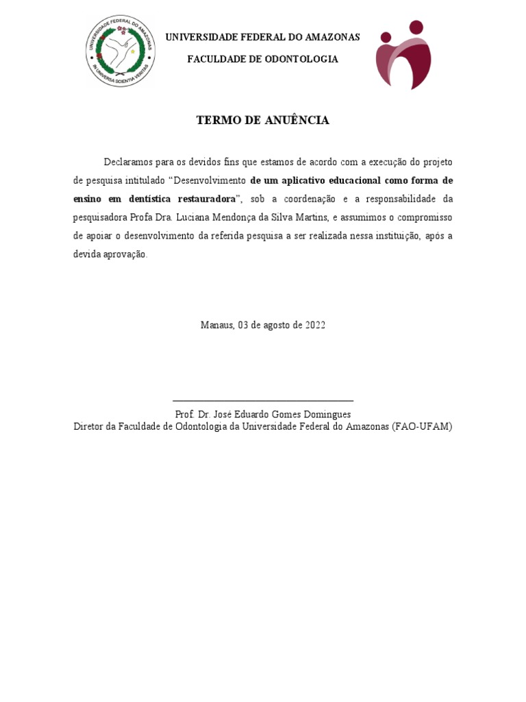 Modelo Termo De Anuência Pdf