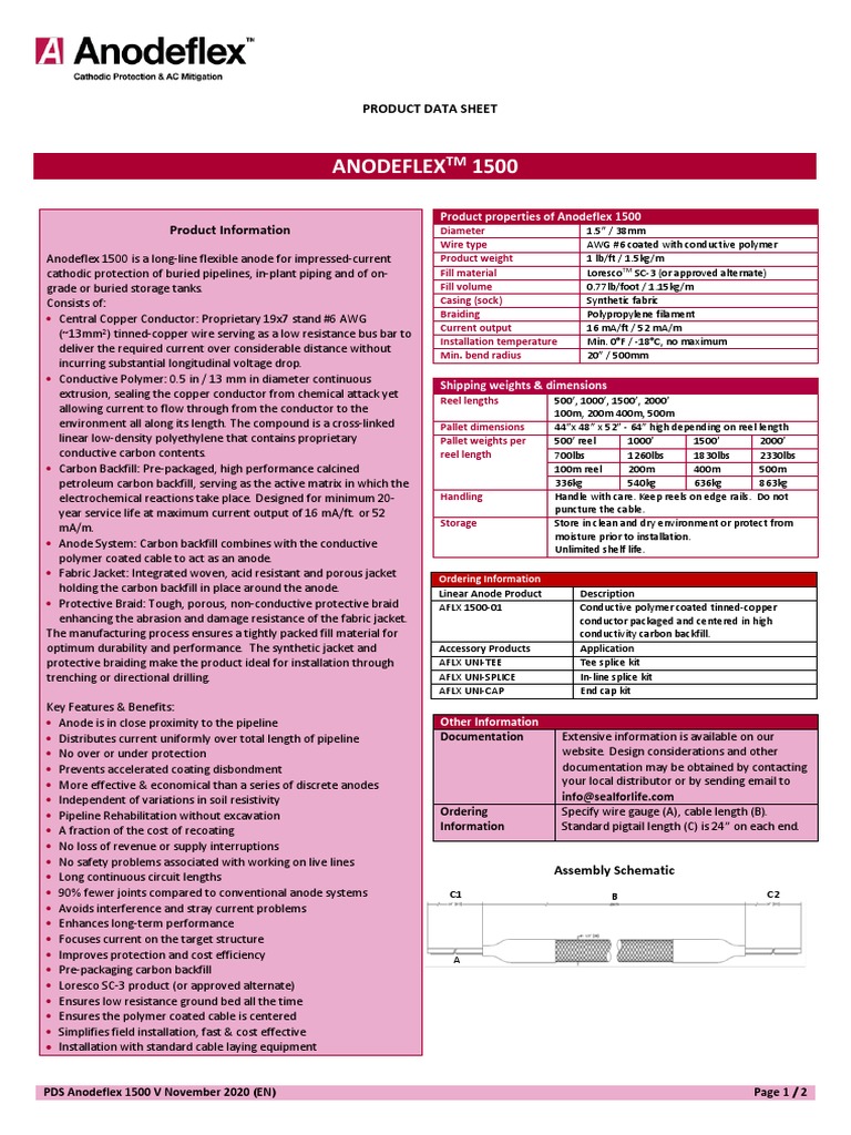 Product Data Sheet Anodeflex 1500 Rev. 0 04NOV20 | PDF | Electrical ...
