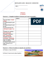 Fiche D'exercices (Le Désert)