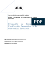 Evaluación de Riesgós y Planificación Preventiva en La Universidad de Otavaló