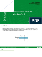 Resistencia de Materiales: Ejercicio 8.19