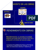 Rendimientos en obras: Factores e impacto en equipos, materiales y mano de obra