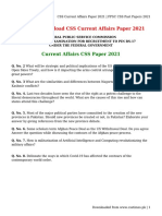 CSS Current Affairs Paper 2021 - FPSC CSS Past Papers 2021