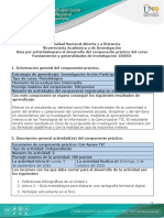Guía Para El Desarrollo Del Componente Práctico - Unidad 1- Fase 2 - Componente Práctico - Práctica Educativa y Pedagógica .