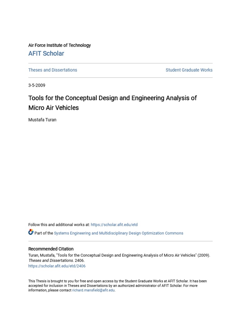 MAV Design and Analysis Tools | PDF | Aerospace | Aerospace Engineering