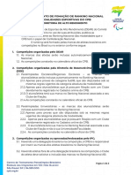 Regulamento de Fomação de Ranking Nacional Modalidades Esportivas Do CPB